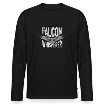 Falcon Whisperer Love Birds Hunter Falconry Hunting - Men's Premium Organic Long Sleeve Shirt - black - Front - Nico (187cm)