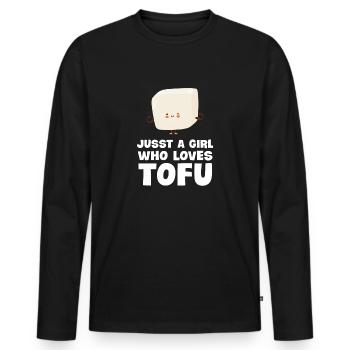 Juste une fille qui aime Tofus - T-shirt manches longues Premium bio Homme - noir - Devant - Nico (187cm)
