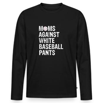 Mütter gegen weiße Baseballhosen Lustiger Baseball - Männer Premium Bio Langarmshirt - Schwarz - Vorne - Nico (187cm)