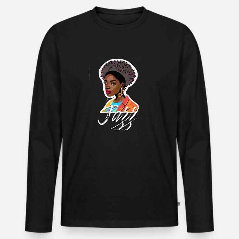 Jazz - Männer Premium Bio Langarmshirt - Schwarz