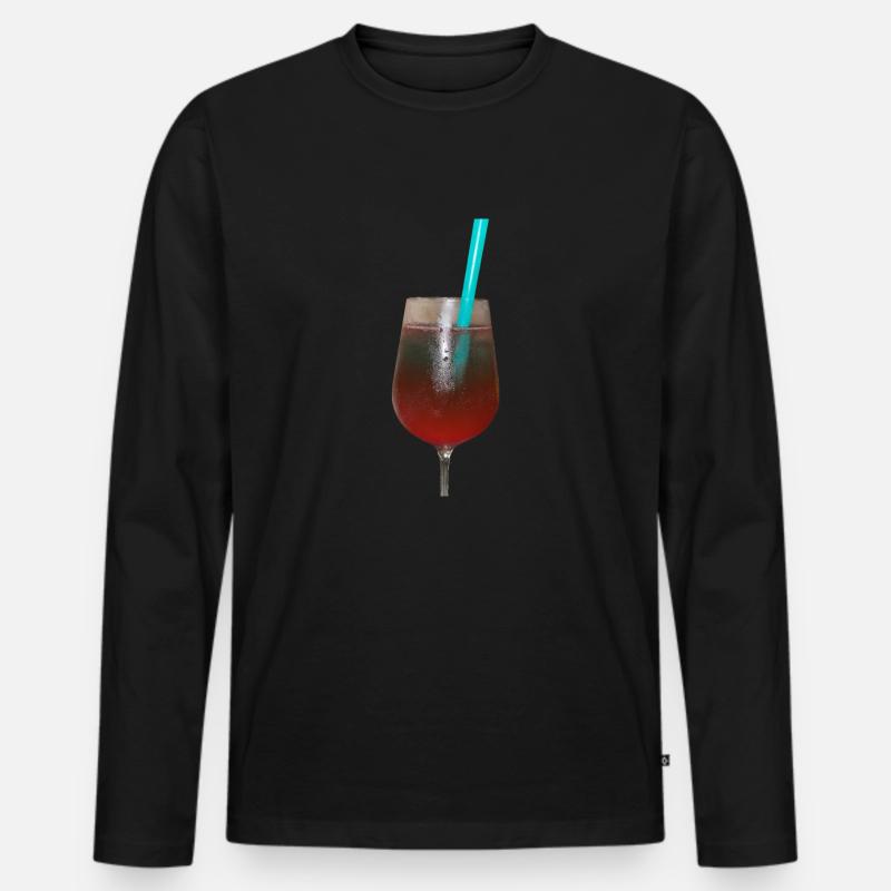 Cocktail - Männer Premium Bio Langarmshirt - Schwarz