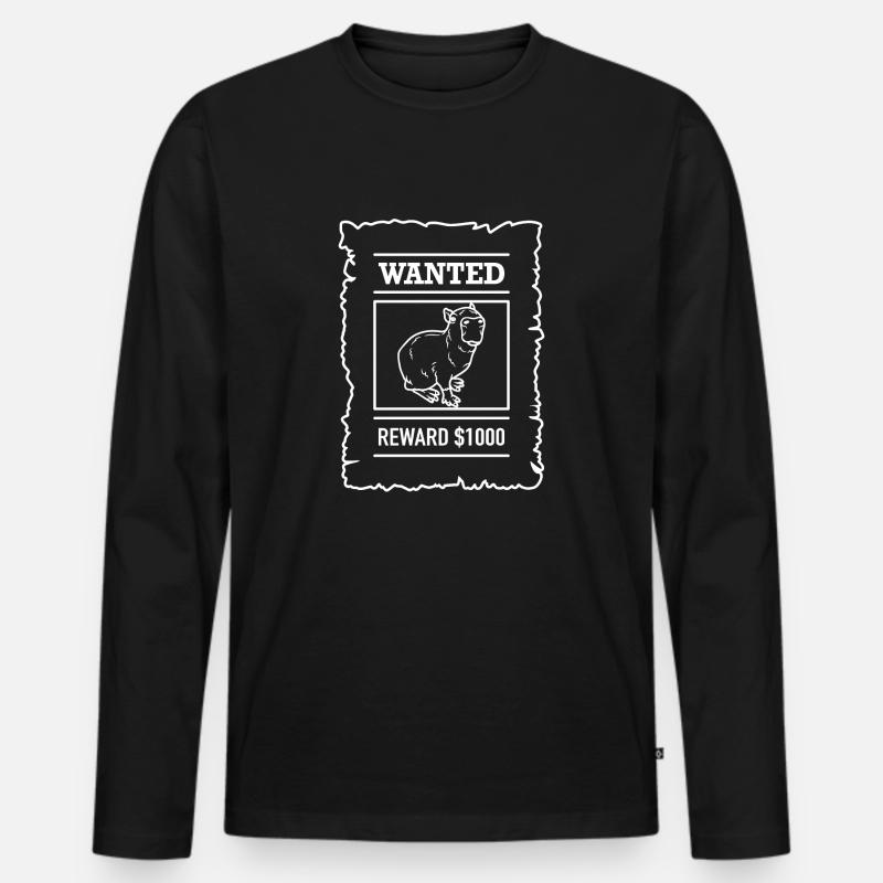 Capybara-Verbrecher gesucht - Männer Premium Bio Langarmshirt - Schwarz