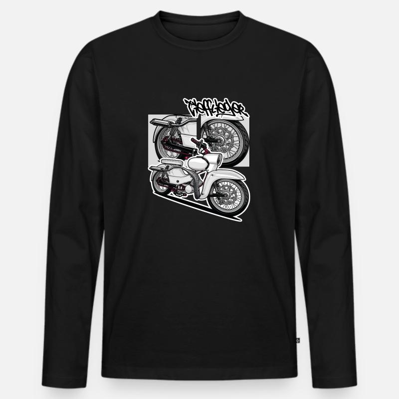 Star (weiß) // Illustration - Männer Premium Bio Langarmshirt - Schwarz