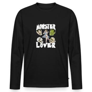 Monster Liebhaber Skelett Lustig Halloween Party - Männer Premium Bio Langarmshirt - Schwarz - Vorne - Nico (187cm)