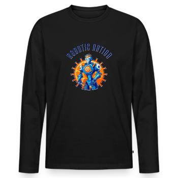 Roboter-Nation - Männer Premium Bio Langarmshirt - Schwarz - Vorne - Nico (187cm)