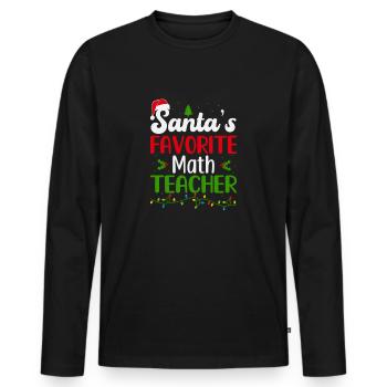 Le professeur de mathématiques préféré du Père Noël, Mathematik Christmas - T-shirt manches longues Premium bio Homme - noir - Devant - Nico (187cm)