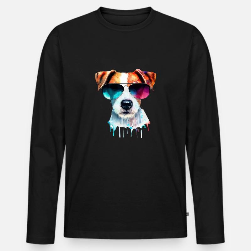 Jack Russell Terrier - Männer Premium Bio Langarmshirt - Schwarz