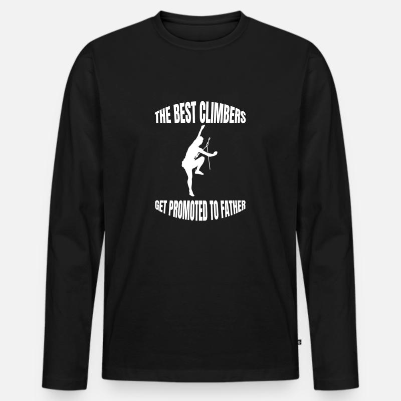 Kletterer Bergklettern Berg Klettern Bergsteigen - Männer Premium Bio Langarmshirt - Schwarz
