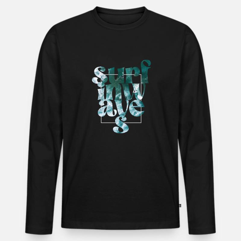 wAvEs - Männer Premium Bio Langarmshirt - Schwarz