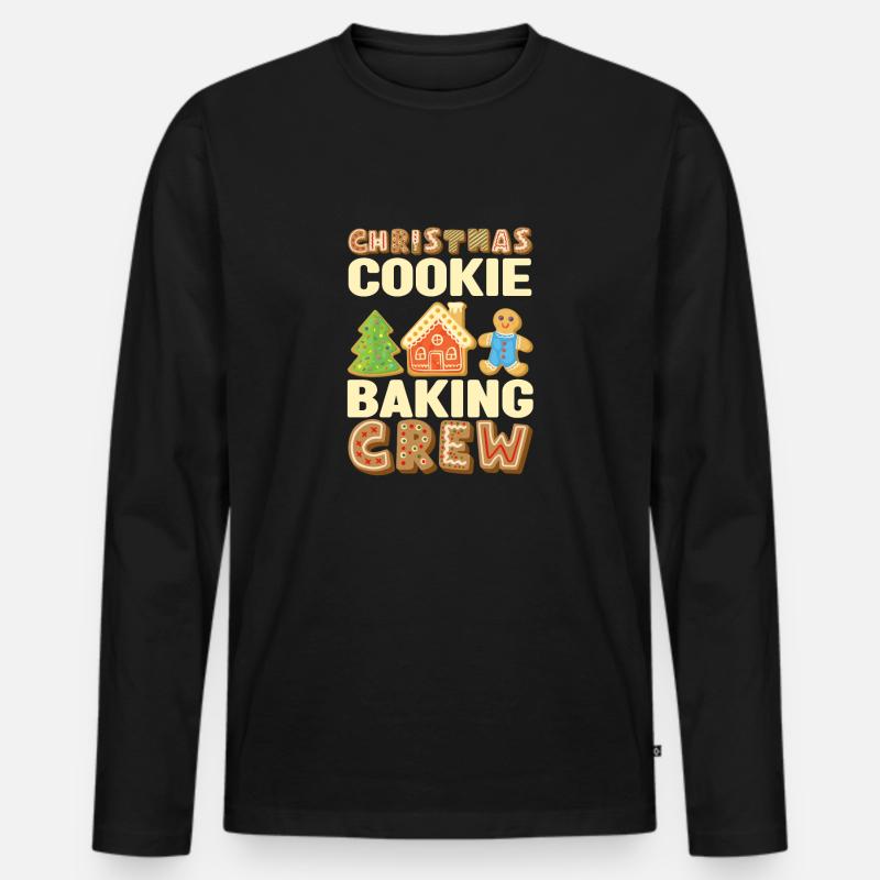 Weihnachtsplätzchenbacken Crew Traditioneller - Männer Premium Bio Langarmshirt - Schwarz