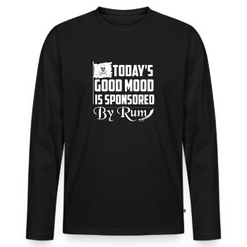 Today's Good Mood Is Sponsored By Rum Drinking Alc - Männer Premium Bio Langarmshirt - Schwarz - Vorne - Nico (187cm)