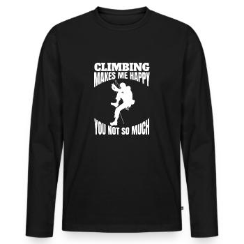 Climbers Mountain Climbing Climbing Mountaineering - Men's Premium Organic Long Sleeve Shirt - black - Front - Nico (187cm)