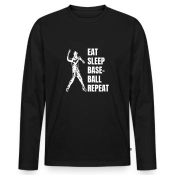 Baseball Baseball Player Baseball Baseball Team - Men's Premium Organic Long Sleeve Shirt - black - Front - Nico (187cm)