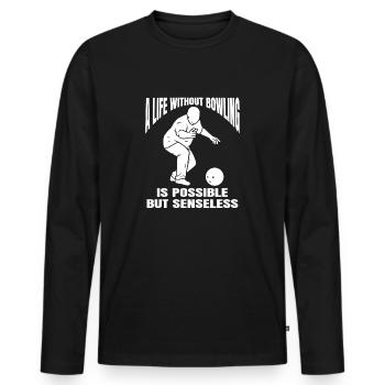 Bowling Club Bowling Skittles Bowler Skittles Club - Men's Premium Organic Long Sleeve Shirt - black - Front - Nico (187cm)