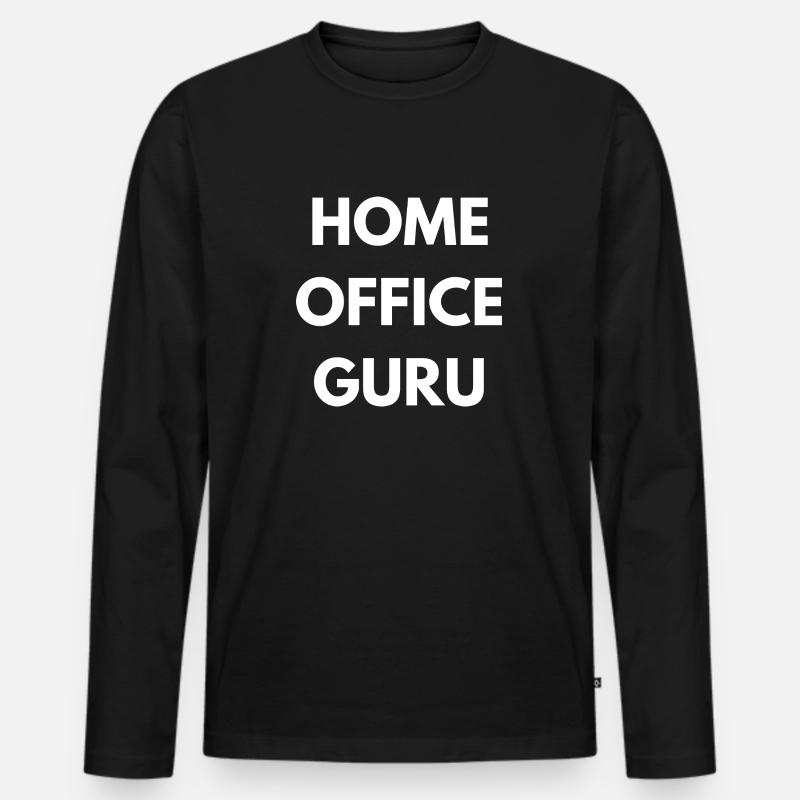 Home Office Guru - Männer Premium Bio Langarmshirt - Schwarz