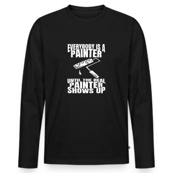 Painters and varnishers Brushes Painting Painting - Men's Premium Organic Long Sleeve Shirt - black - Front - Nico (187cm)