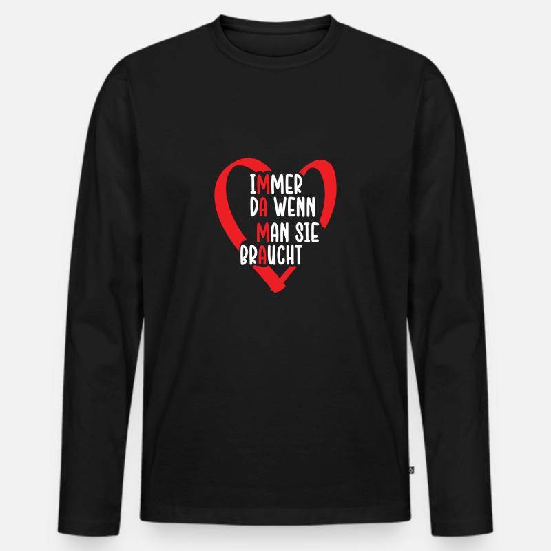Mutter Spruch Geschenk Mama Muttertag - Männer Premium Bio Langarmshirt - Schwarz
