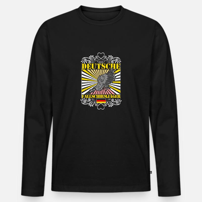 Der deutsche Fallschirmjäger - Männer Premium Bio Langarmshirt - Schwarz