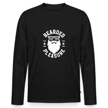 Barbu pour son plaisir Homme barbu Poils du visage - T-shirt manches longues Premium bio Homme - noir - Devant - Nico (187cm)