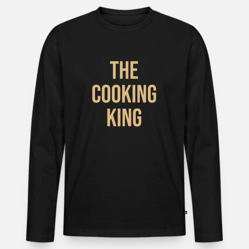 the cooking king - Männer Premium Bio Langarmshirt - Schwarz