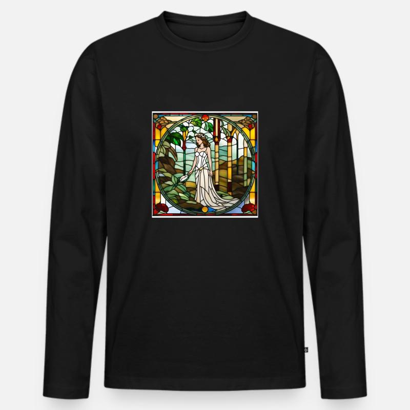 Brautglas - altmodernes Design - Männer Premium Bio Langarmshirt - Schwarz