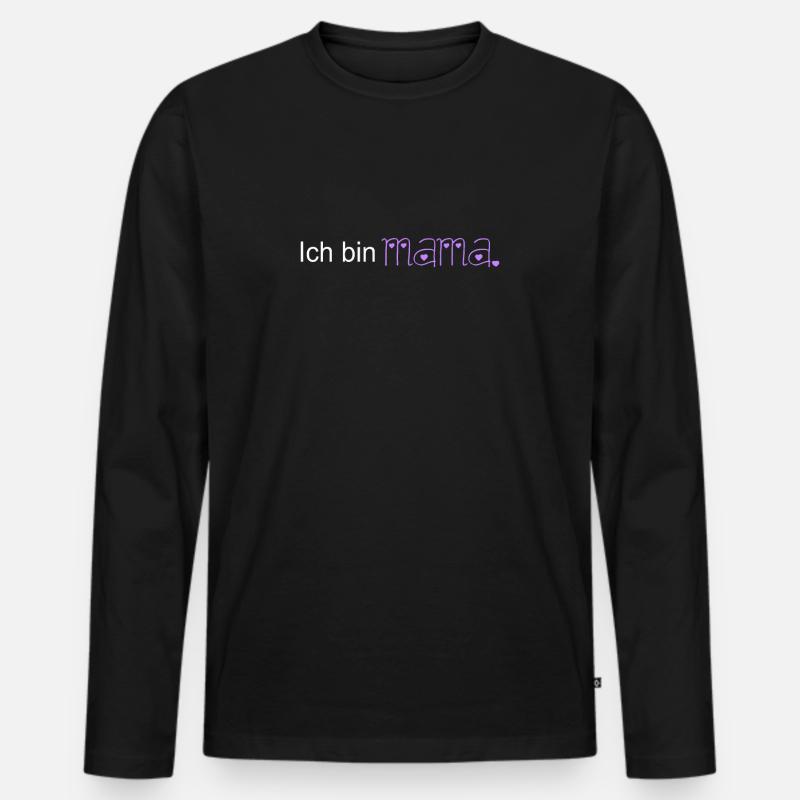 ich bin MAMA - Männer Premium Bio Langarmshirt - Schwarz