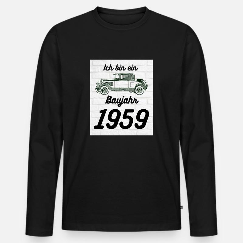 Oldtimer 1959 - Männer Premium Bio Langarmshirt - Schwarz