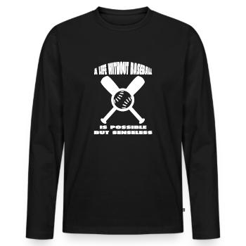Baseball Baseball Player Baseball Team Baseball Player - Men's Premium Organic Long Sleeve Shirt - black - Front - Nico (187cm)