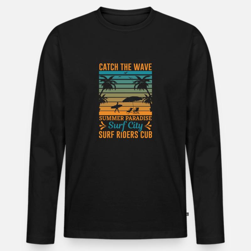 sommer vibes - Männer Premium Bio Langarmshirt - Schwarz
