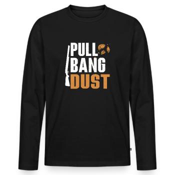 Pull Bang Dust Skeet Shooting Trapshooting - Männer Premium Bio Langarmshirt - Schwarz - Vorne - Nico (187cm)