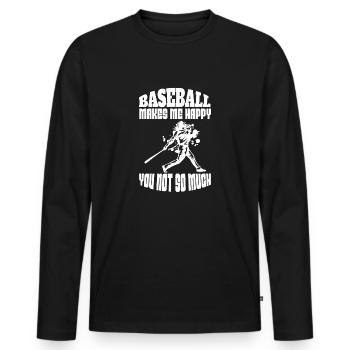baseball player baseball baseball team baseball player - Men's Premium Organic Long Sleeve Shirt - black - Front - Nico (187cm)