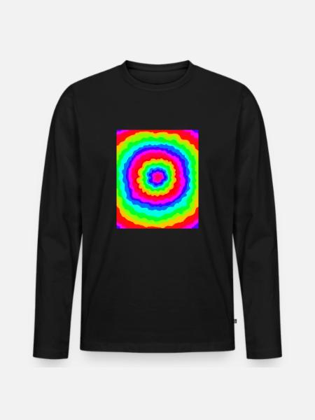 Flower Power - Männer Premium Bio Langarmshirt - Schwarz
