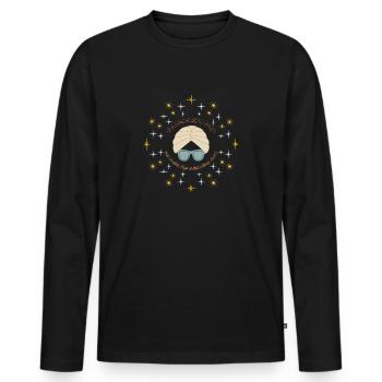 Glitzer und Glanz - Männer Premium Bio Langarmshirt - Schwarz - Vorne - Nico (187cm)