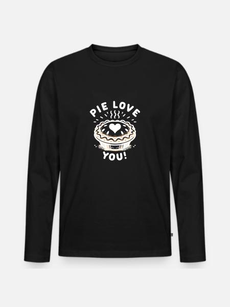 Pie liebt dich! - Männer Premium Bio Langarmshirt - Schwarz