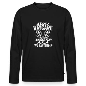 Adult Daycar Director A.K.A The Bartender Cocktail - T-shirt manches longues Premium bio Homme - noir - Devant - Nico (187cm)
