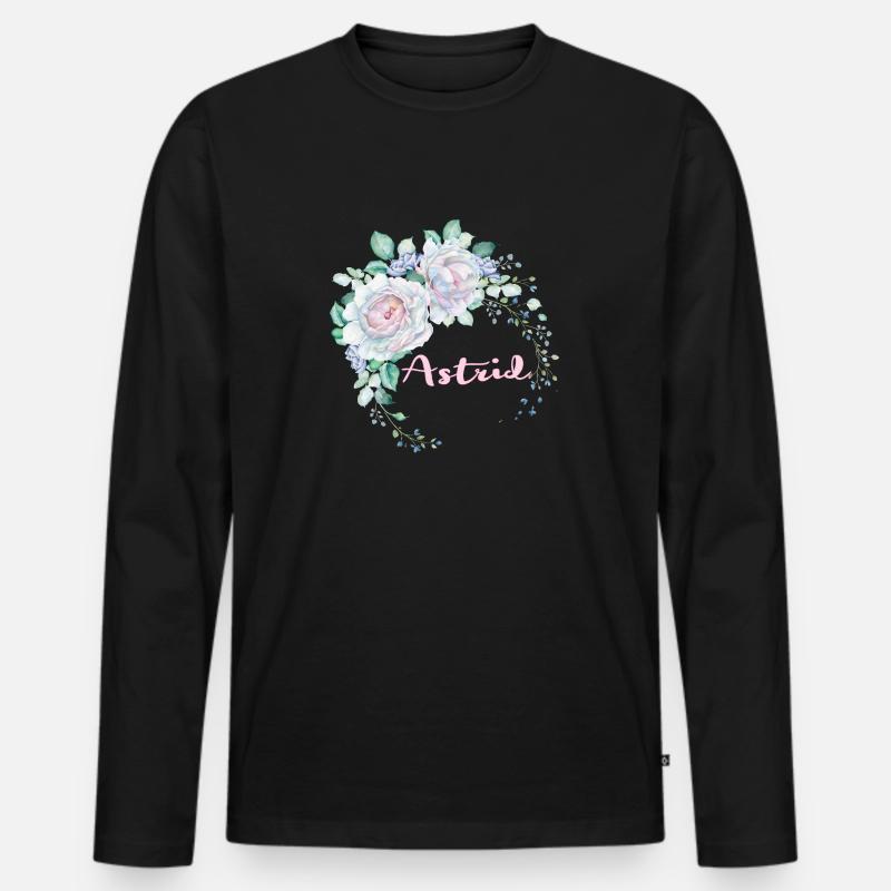Für Astrid - Männer Premium Bio Langarmshirt - Schwarz