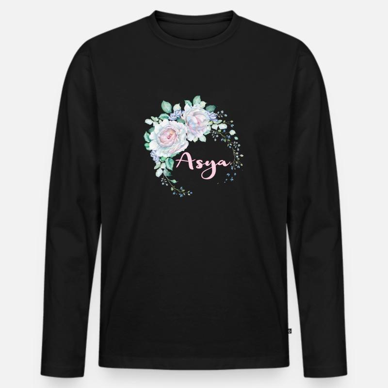 Für Asya - Männer Premium Bio Langarmshirt - Schwarz