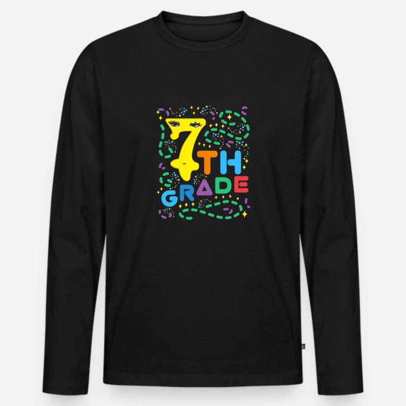 Seventh grade - Männer Premium Bio Langarmshirt - Schwarz