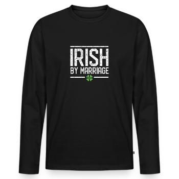 Irish By Marriage St. Patrick's Day Kleeblatt Grün - Männer Premium Bio Langarmshirt - Schwarz - Vorne - Nico (187cm)