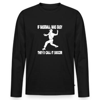 Baseball Baseball Team Baseball Player Baseball Player - Men's Premium Organic Long Sleeve Shirt - black - Front - Nico (187cm)