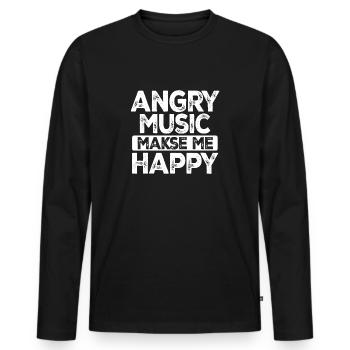 Lustiger Rock'n Roll Spruch Heavy Hard Rock Musik Fan - Männer Premium Bio Langarmshirt - Schwarz - Vorne - Nico (187cm)