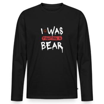 Conception hilarante du bras cassé. Je combattais un ours - T-shirt manches longues Premium bio Homme - noir - Devant - Nico (187cm)