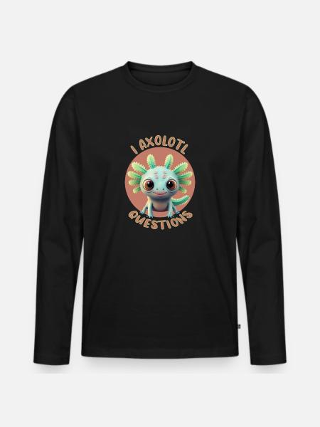 I Axolotl Questions - Men's Premium Organic Long Sleeve Shirt - black