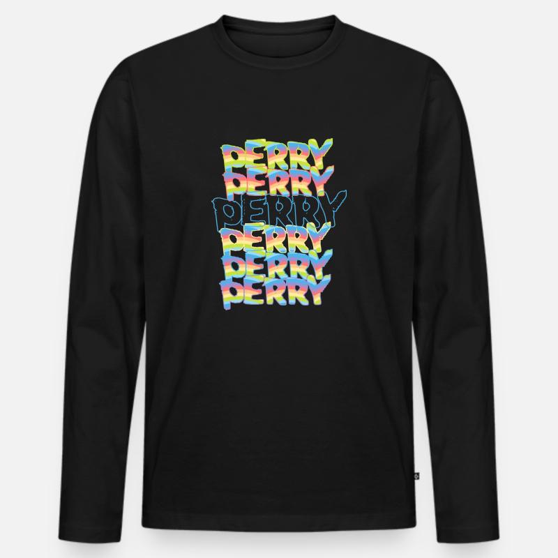 Perry - Männer Premium Bio Langarmshirt - Schwarz