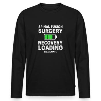 Wirbelsäulenversteifungschirurgie Erholung Belastung Lendenwirbelsäule - Männer Premium Bio Langarmshirt - Schwarz - Vorne - Nico (187cm)