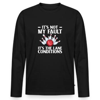 Lustige Bowling-Bowling-Mannschaft Bowlingbahn Ersatz - Männer Premium Bio Langarmshirt - Schwarz - Vorne - Nico (187cm)