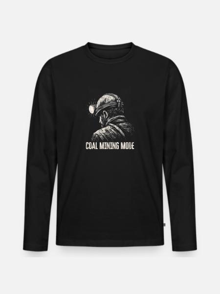 Kohlebergbau Mode - Minenarbeiter Geschenk - Männer Premium Bio Langarmshirt - Schwarz