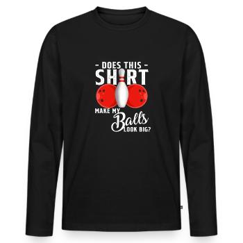 Cool Bowling Design Bowling Ball Sport Bowler - Men's Premium Organic Long Sleeve Shirt - black - Front - Nico (187cm)