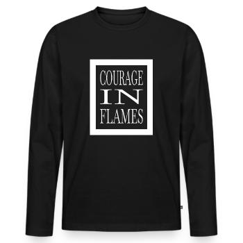 Actes audacieux Détermination en matière de sécurité incendie - T-shirt manches longues Premium bio Homme - noir - Devant - Nico (187cm)