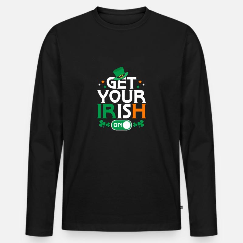 Get Your Irish On - Männer Premium Bio Langarmshirt - Schwarz